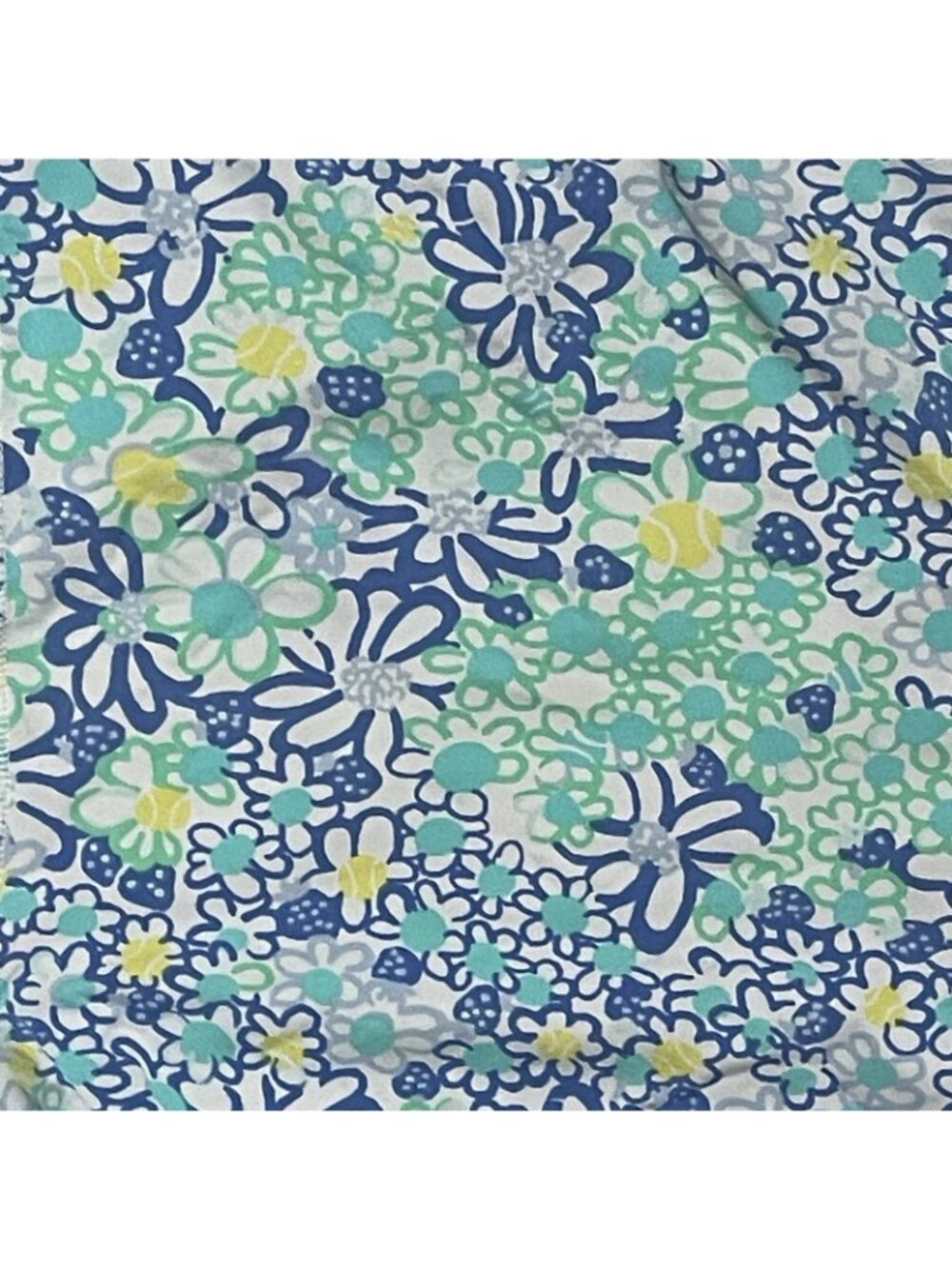 Lilly Pulitzer Luxletic Bike Shorts Women’s Sz L Blue Green Floral Workout Gym - Picture 3 of 5